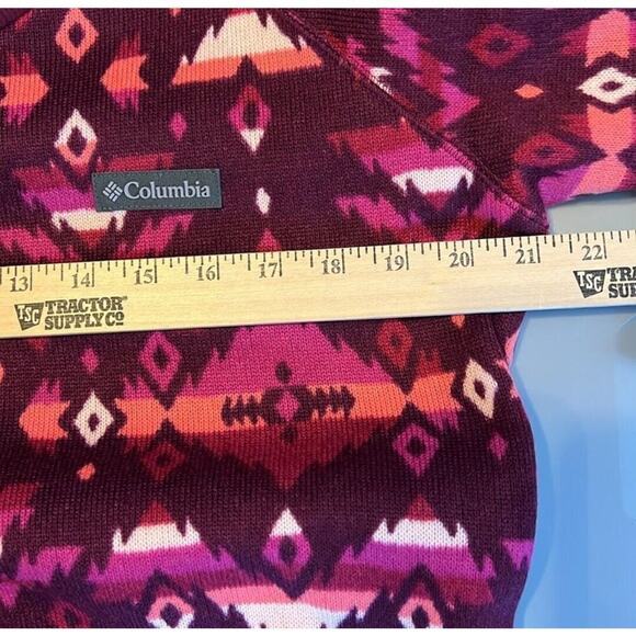 Columbia Sweater Weather Crew Marionberry Rocky Mt Print Women's Large NWT $65 - Picture 8 of 10
